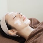 Japanese women receiving facial care