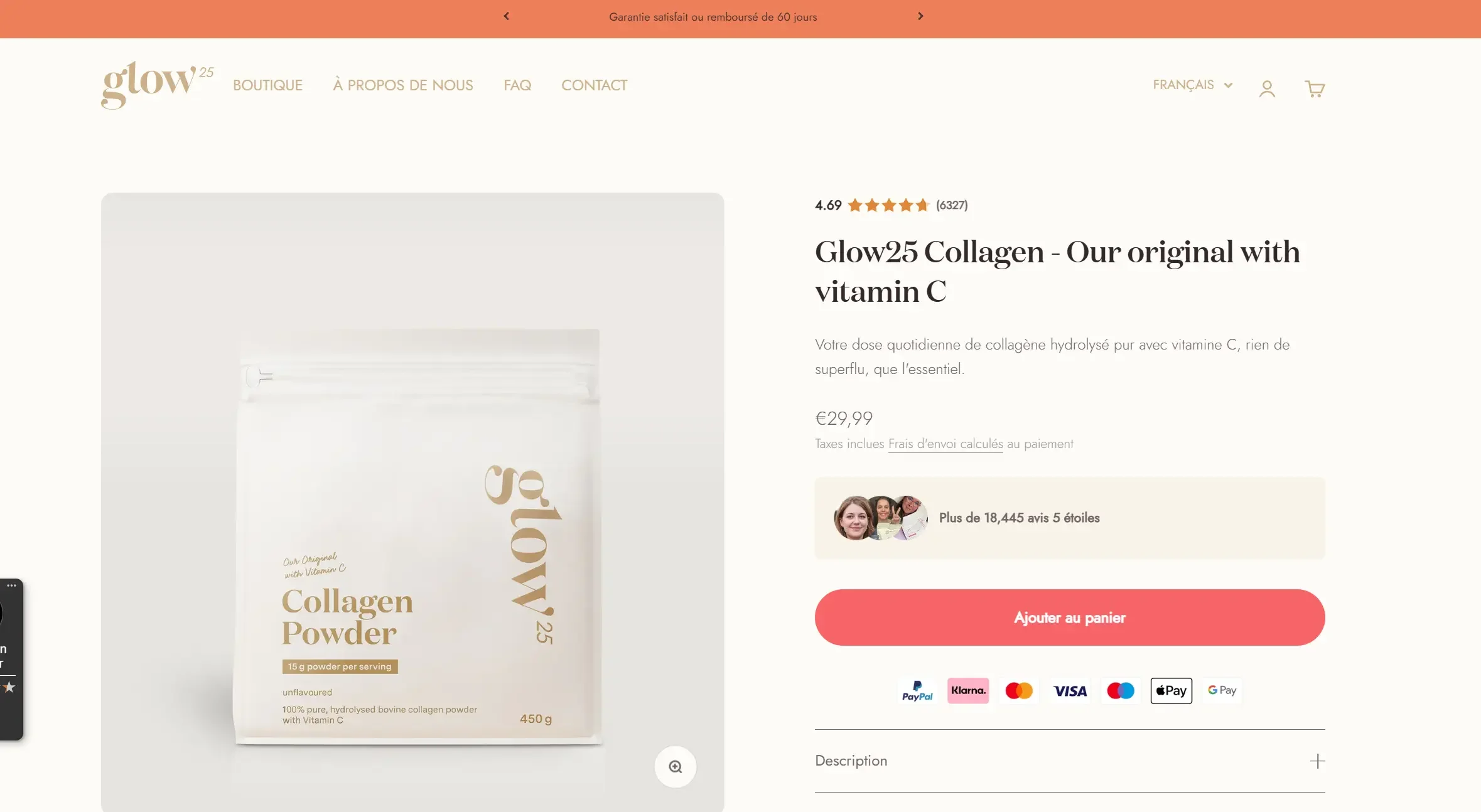 Avis Glow25 collagène et analyse des résultats