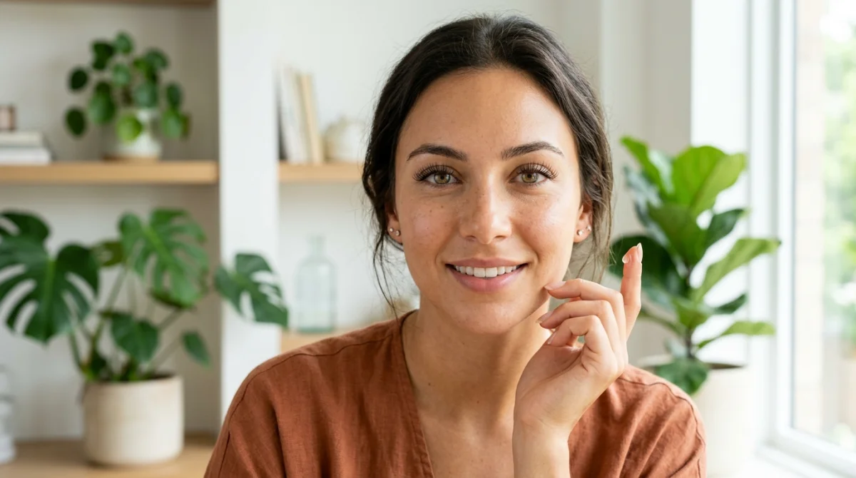 Femme au regard captivant avec des cils longs et fournis, illustrant les résultats naturels de Lyra Cosmetics avis.